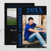 Zwarte/Blauwe Stencil letters - Aankondiging Afstu (Voorkant / Achterkant)