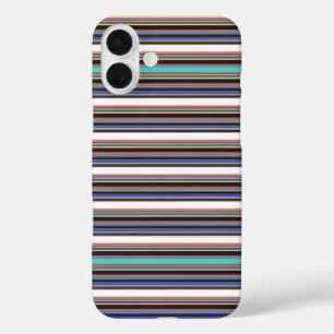 Zwarte blauwe strepen leuk iPhone 16 plus hoesje