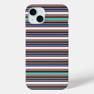 Zwarte blauwe strepen leuk iPhone 15 mini hoesje