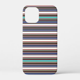 Zwarte blauwe strepen leuk iPhone 12 mini hoesje