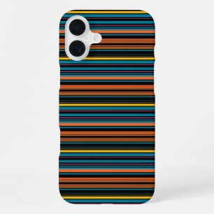 Zwarte blauwe strepen leuk iPhone 16 plus hoesje