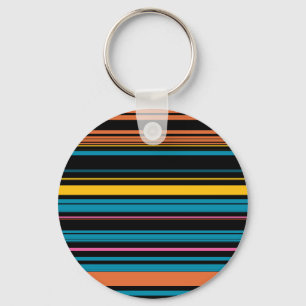 Zwarte blauwe strepen leuk sleutelhanger