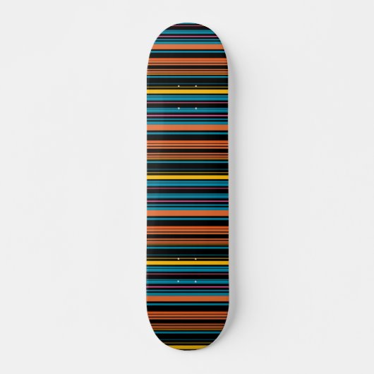 Zwarte blauwe strepen skateboard (Voorkant)