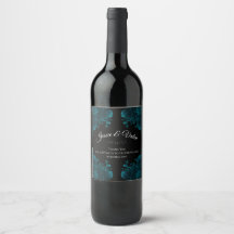 Zwarte Blauwgroen Bloemen Wedding
