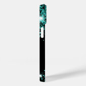 Zwarte blauwgroen groene glitternaam Case-Mate iPhone case (Achterkant / Rechts)