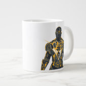 Zwarte bliksemillustratie extra grote beker (Voorkant rechts)