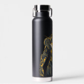 Zwarte bliksemillustratie waterfles (Voorkant)