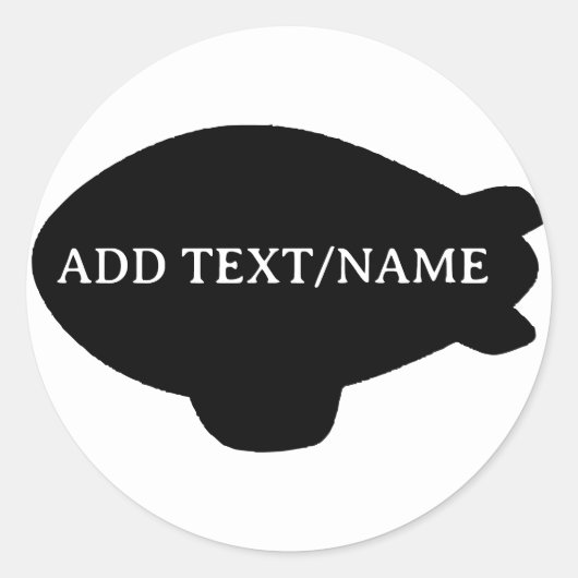 Zwarte Blimp Ballon in Blue Sky Custom Sticker (Voorkant)