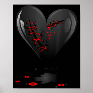 Zwarte bloedende open gesneden gebroken genezende  poster