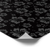 Zwarte bloem illustratie op zwarte achtergrond poster (Hoek)