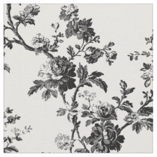 Zwarte Bloem Toile Herhaling Stof