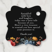 Zwarte Bloemen Botanische Moody bruiloft Dank u Bedankjes Labels (Achterkant)