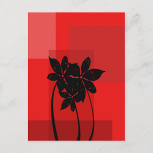 Zwarte bloemen briefkaart