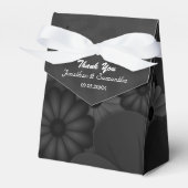 Zwarte Bloemen Chalkboard Tent met Lint Favor Box Bedankdoosjes (Voorkant Zijde)