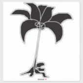 Zwarte Bloemen Extra Grote Sticker (Vel)