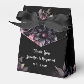 Zwarte Bloemen Gotische Bruiloft Bedankdoosjes (Voorkant Zijde)