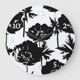 Zwarte bloemen, wit, zwart grote klok