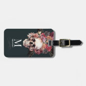 Zwarte bloemendood, gothic party bagagelabel (Voorkant horizontaal)