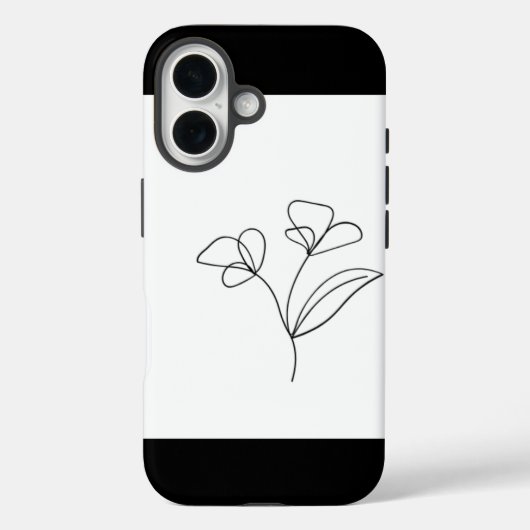Zwarte Bloemlijn Kunst Telefoonhoes Case-Mate iPhone Case (Achterkant)