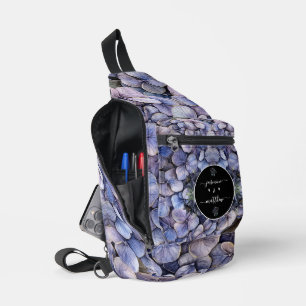 Zwarte Bloemrijke Klassieke Koppel Namen Bruiloft Sling Bag