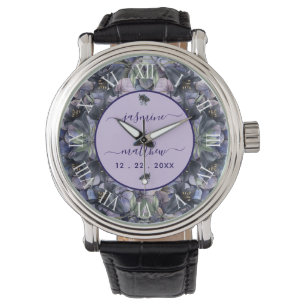 Zwarte Bloemrijke Klassieke Trouwnamen Huwelijk Horloge