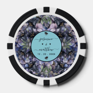 Zwarte Bloemrijke Klassieke Trouwnamen Huwelijk Poker Chips