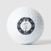 Zwarte bloemrijke klassieke trouwnamen voor koppel golfballen (Voorkant)