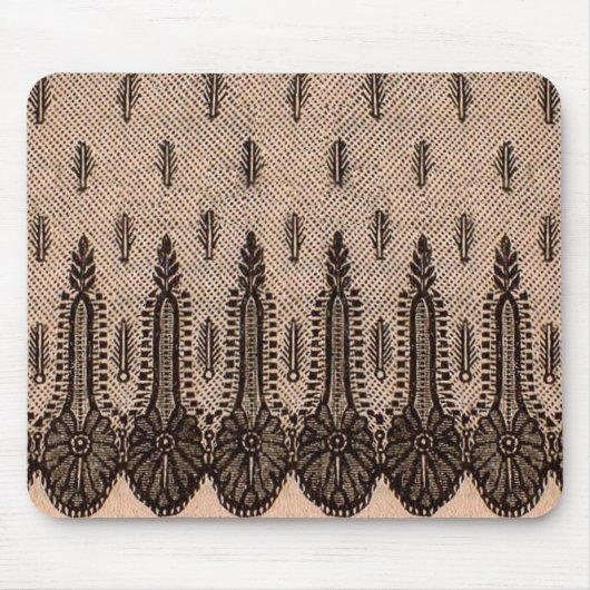 zwarte bloemrijke meshprint muismat (Voorkant)