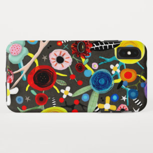 Zwarte bloemwei iPhone XS max hoesje