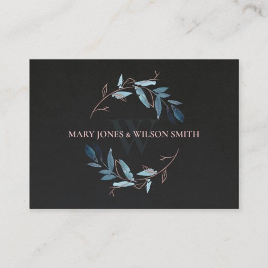 ZWARTE BLUE PINK FOLIAGE WREATH WEBSITE INFORMATIEKAARTJE (Voorkant)