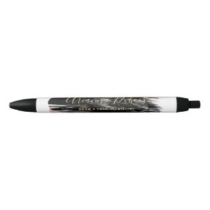 Zwarte Blush Goud Aquarel Spetter Calligrafie Inkt Pen