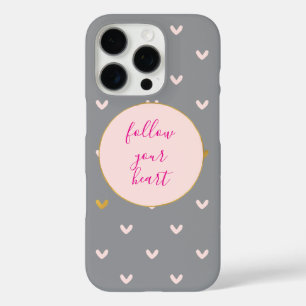 Zwarte Blush Roze Goud Hartjes iPhone 16 Pro Hoesje