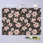 Zwarte Blush Roze Gouden Bloem Bruidsdouche Tissuepapier (Craft)