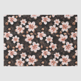 Zwarte Blush Roze Roze Gouden Bloemrijke Bruilofts Tissuepapier