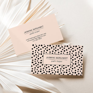 Zwarte Blush Verspreide Stippen Patroon Visitekaartje