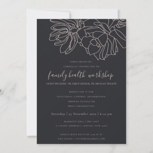 ZWARTE BLUSH WOESTIJN CACTUS SUCCULENT WORKSHOP EV KAART (Voorkant)