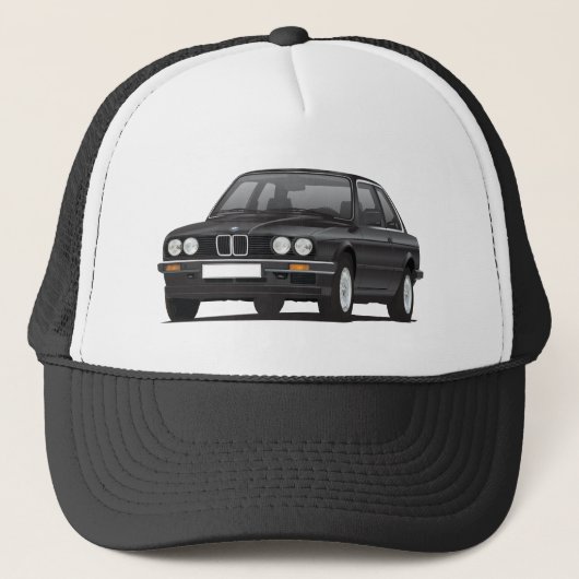 Zwarte BMW 3-reeks (E30) Trucker Pet (Voorkant)