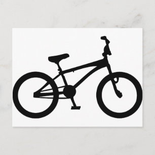 zwarte bmx - fiets briefkaart