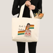 Zwarte Boekomslag met korte haar Grote Tote Bag (Voorkant (product))