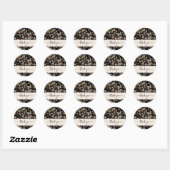 Zwarte Boho Bedankt Sticker (Vel)