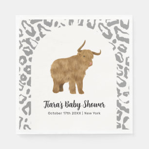 Zwarte Boho Boog Heilige Koe Westerse Baby Shower Servet