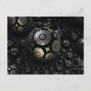 Zwarte bollen fractals briefkaart