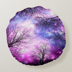 Zwarte Bomen Fuchsia Violet Ruimte Kussen