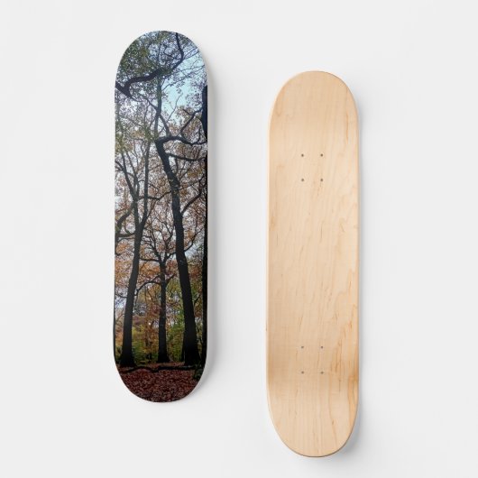 Zwarte bomen in het bos skateboard (Voorkant)