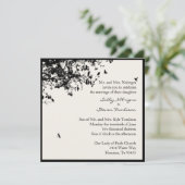 Zwarte Bomen & Vogels Kaart (Staand voorkant)