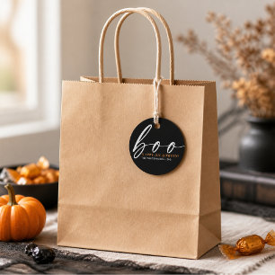 Zwarte Boo Fijne Halloween Bedankjes Labels