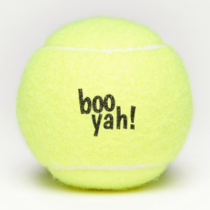 Zwarte Boo Yah! Typografie Funny Tennisballen