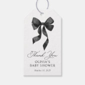 Zwarte Boog Baby Shower Cadeaulabel (Voorkant)