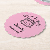 Zwarte boog bindt haar twintiger 30e verjaardag va kartonnen onderzetters (Gekanteld)