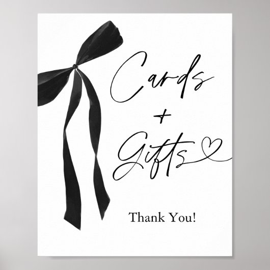 Zwarte boog Kaarten en geschenken teken Poster (Voorkant)